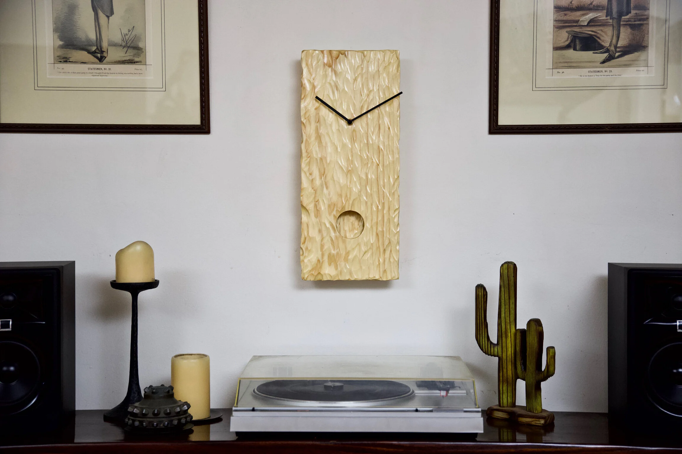 Textured Wood Pendulum Clock Art - Katelyn 0001 — Korzen Designs